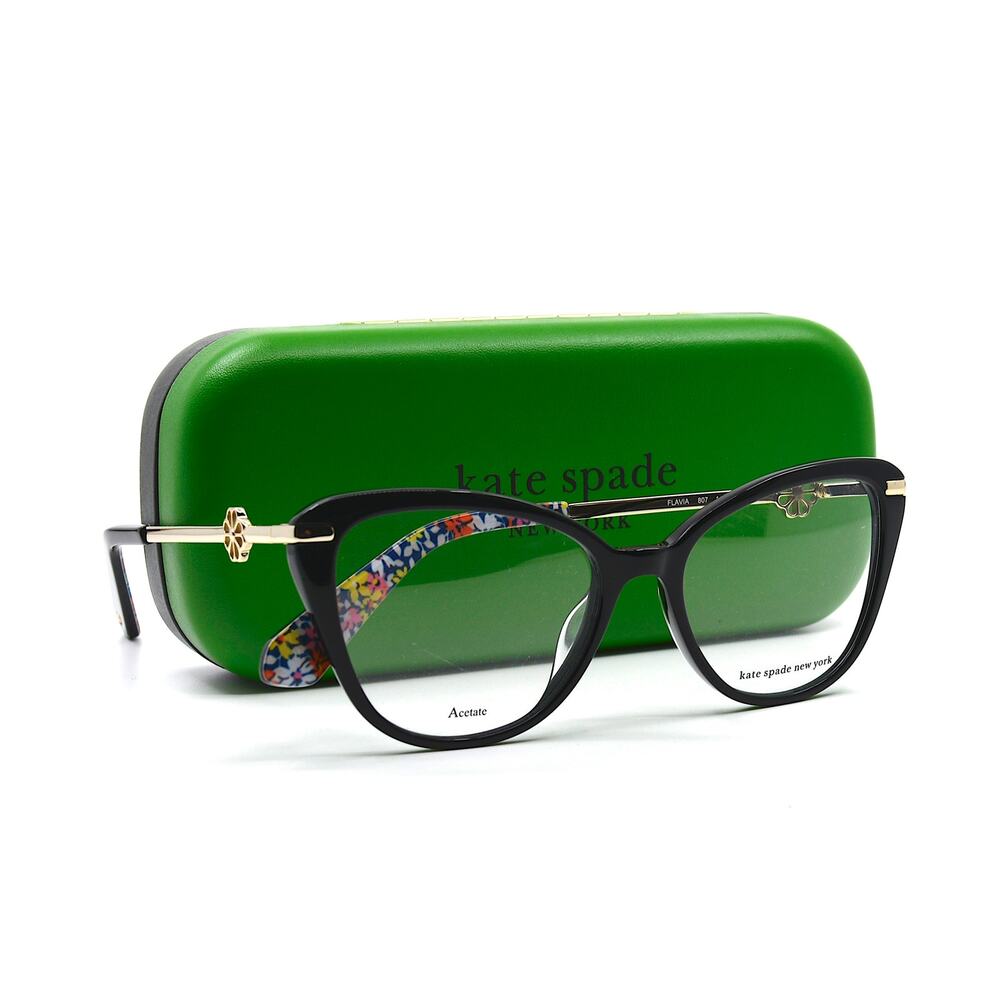 NEW KATE SPADE FLAVIA 807 BLACK/GOLD AUTHENTIC EYEGLASSES FRAME - Picture 4 of 10